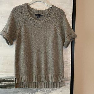 Banana Republic Gray / Grey Metallic Short Sleeved Sweater XS